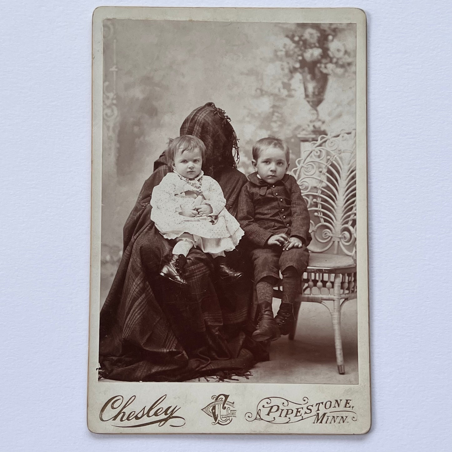 RESERVED Antique Cabinet Card Photograph Hidden Mother